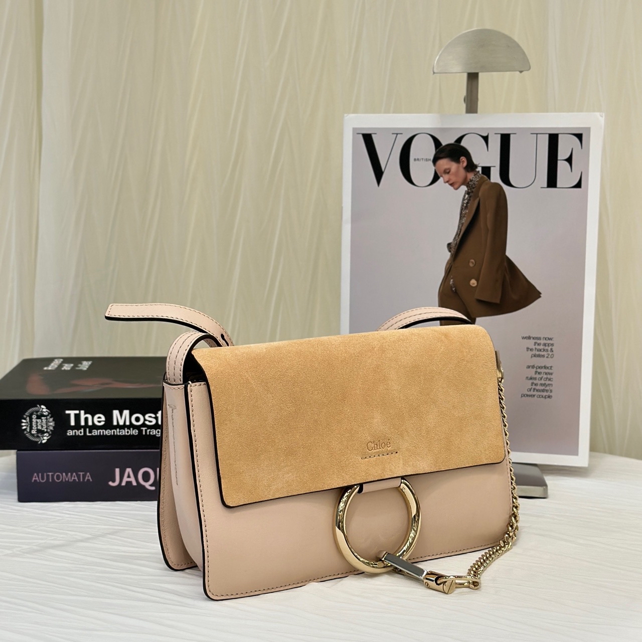 【預訂貨品】Chloe粉色拼麂皮faye