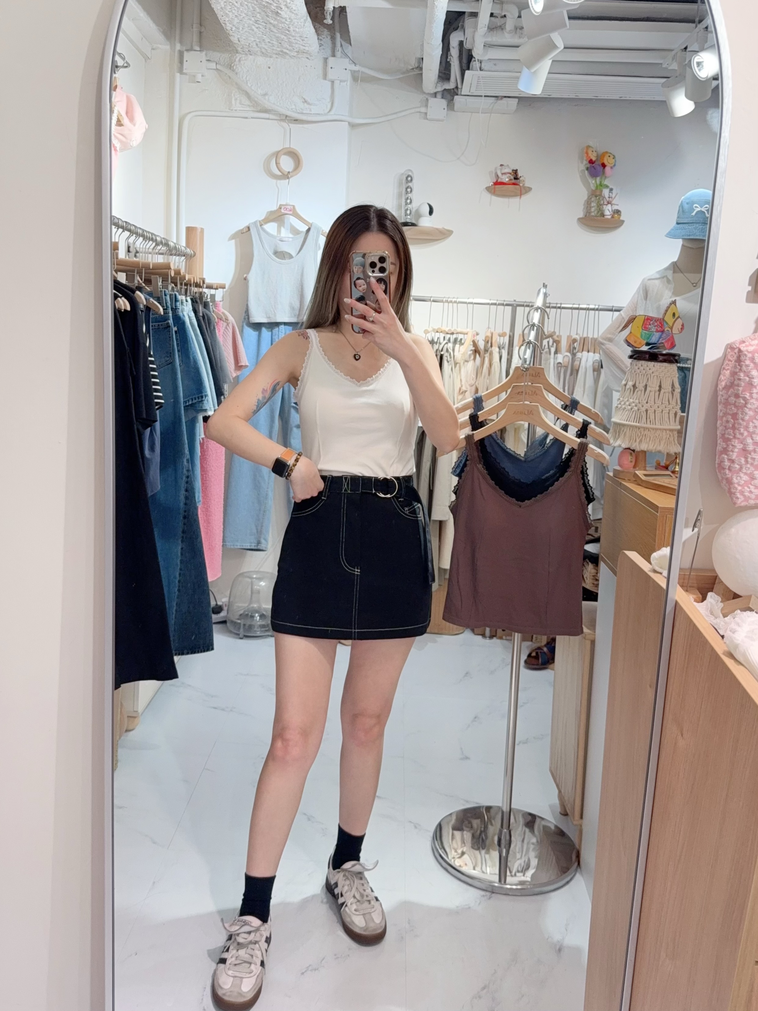 後lace V領bra top