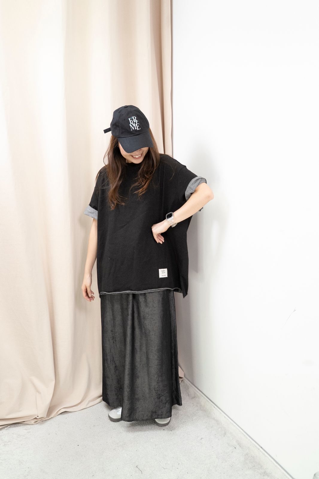 Oversize 牛仔Top（黑色）