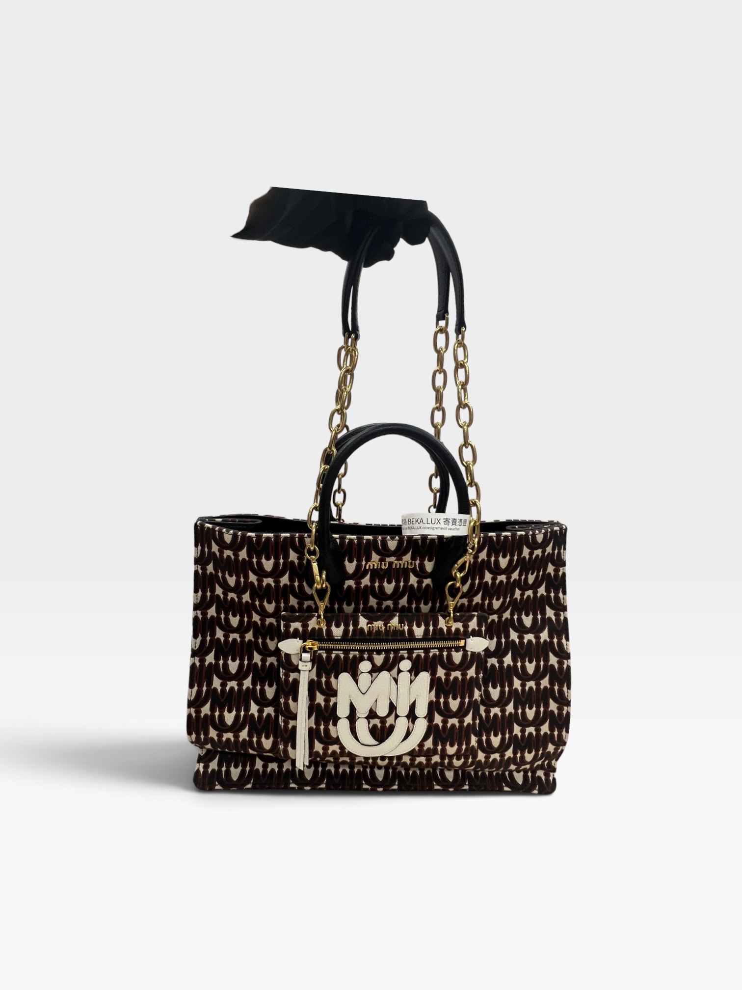Pre-Owned Miu Miu Jacquard Fabric Tote Handbag /Product Code: 102306 