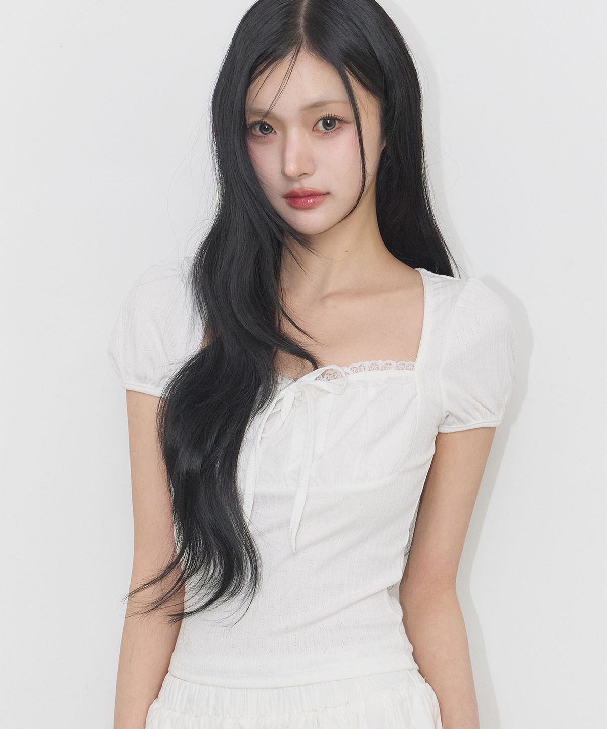 🇰🇷訂購｜ILLIGO 26SS｜Rosie Lace Square Neck Tee 4色 