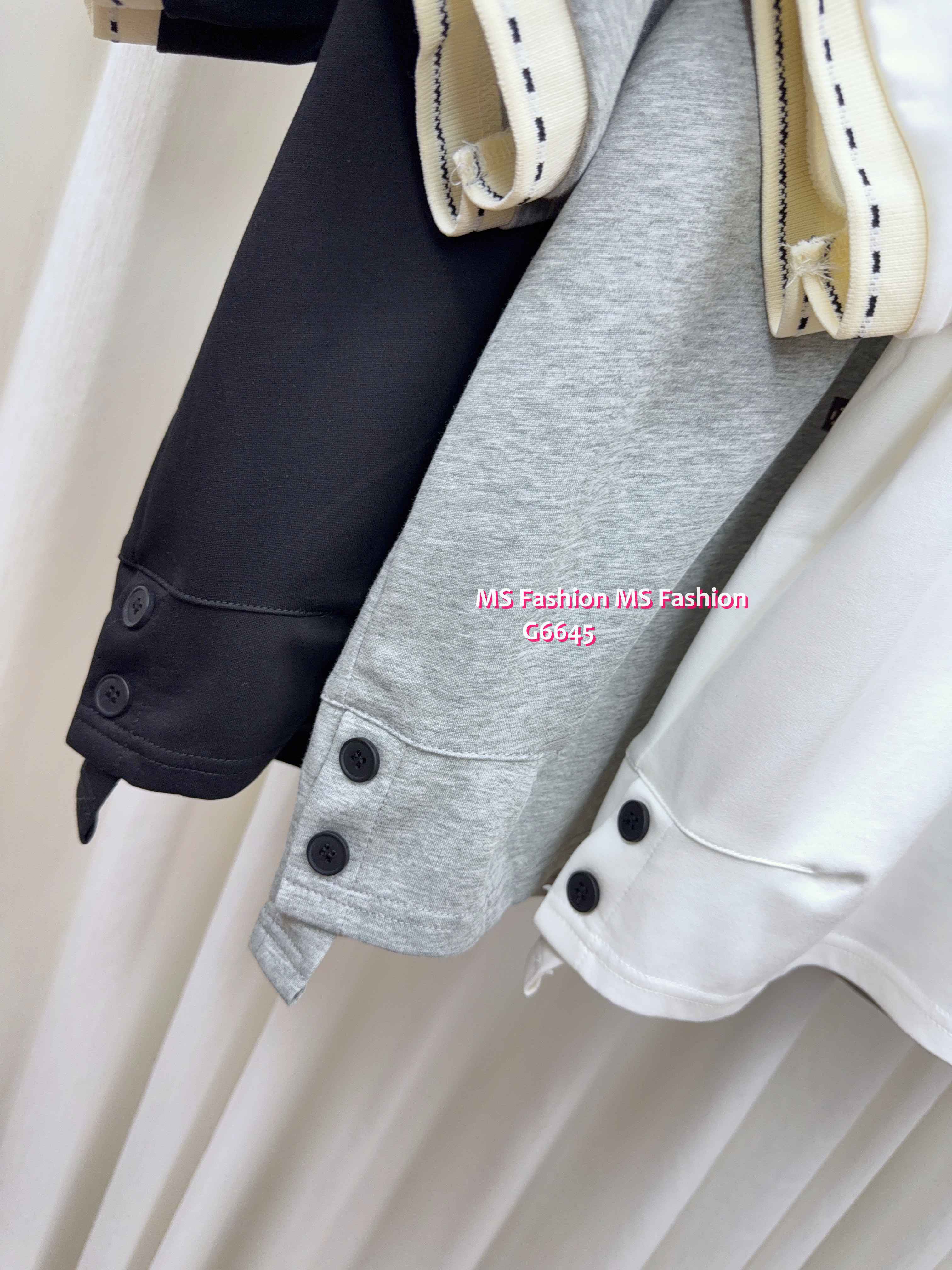 G6645 靚print拼邊top