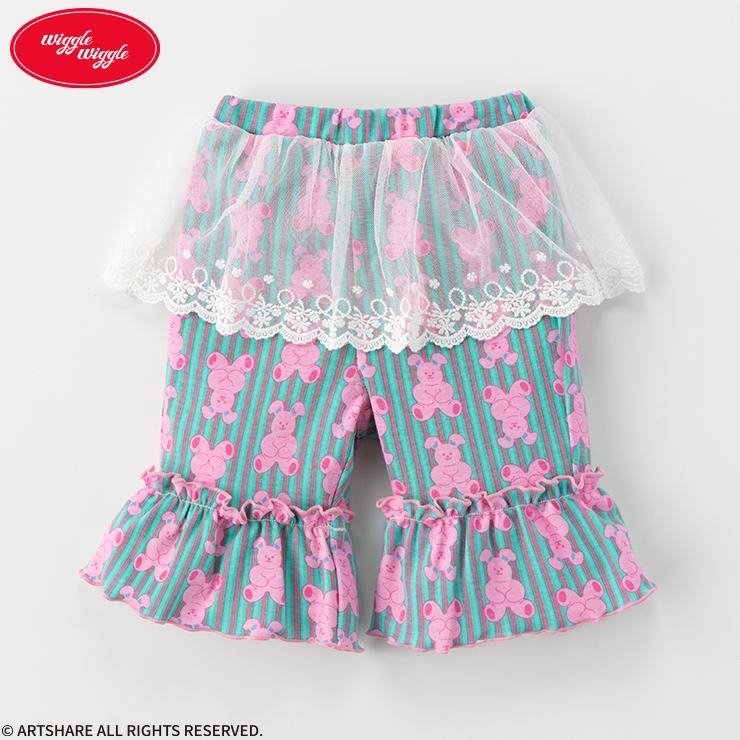 🇯🇵限時預訂 日本直送🇯🇵Wiggle Wiggle小兔滿印條紋薄紗七分褲