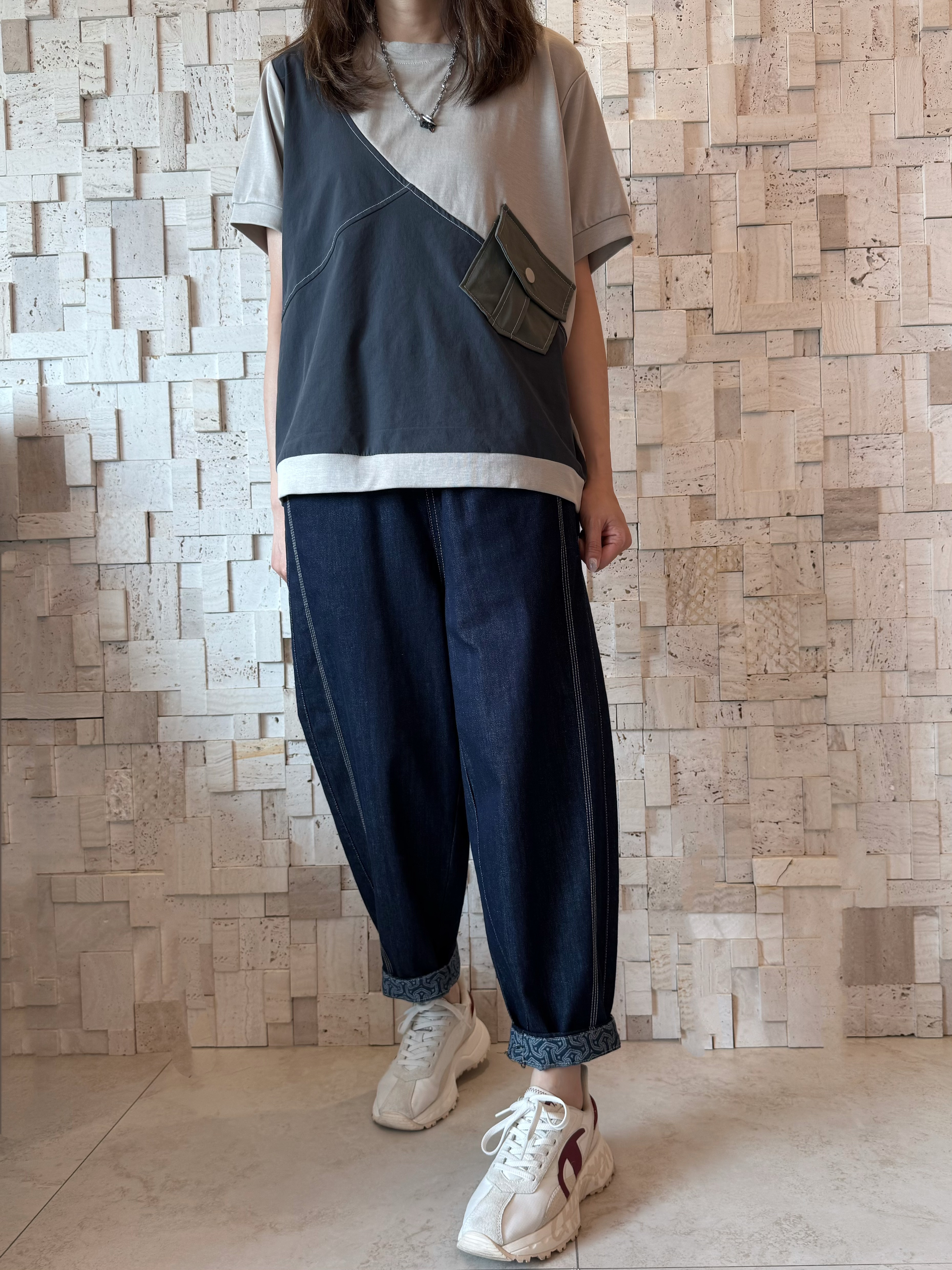 #2089 撞色拼布Top