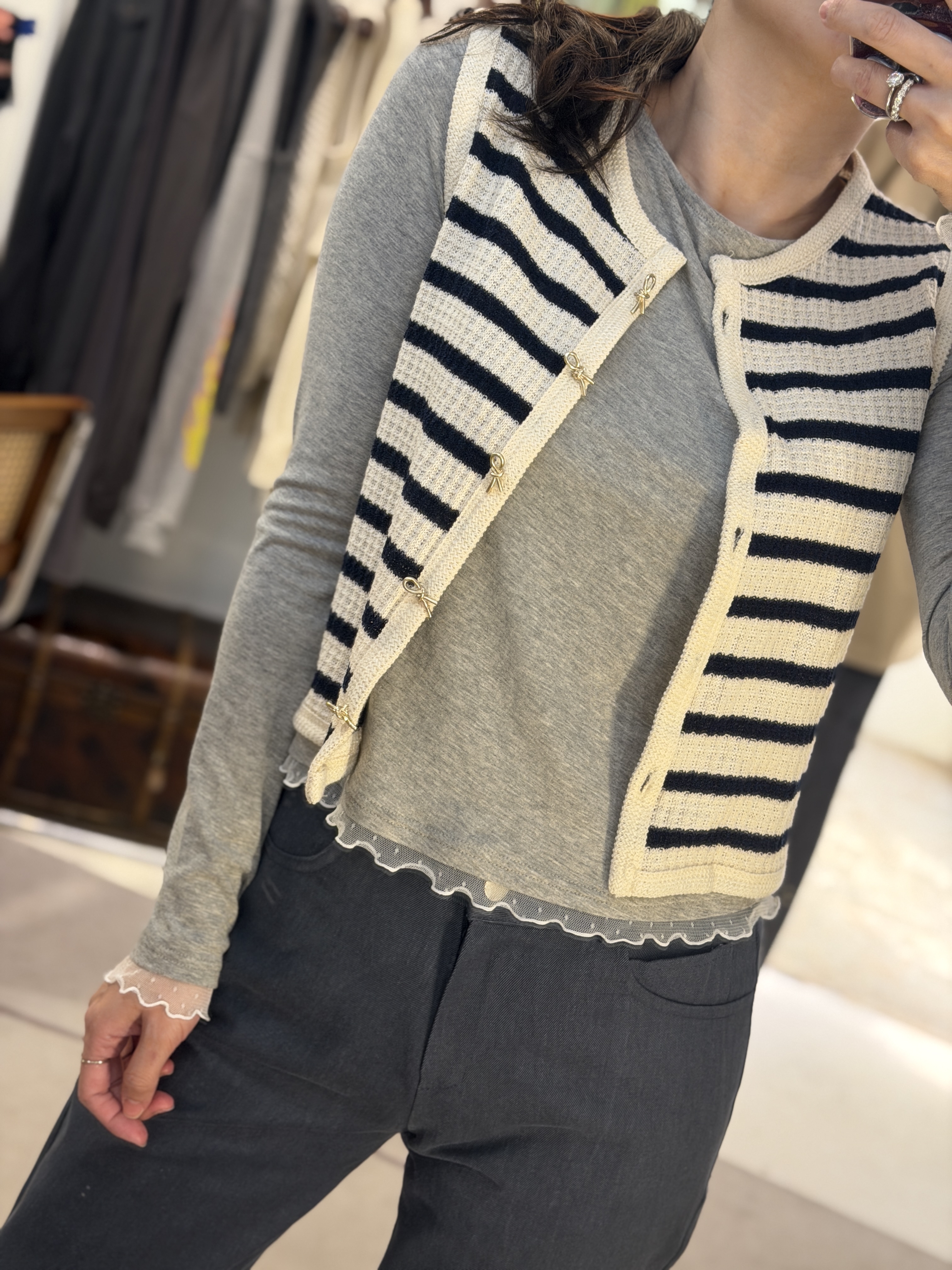 Linen vest cardigan