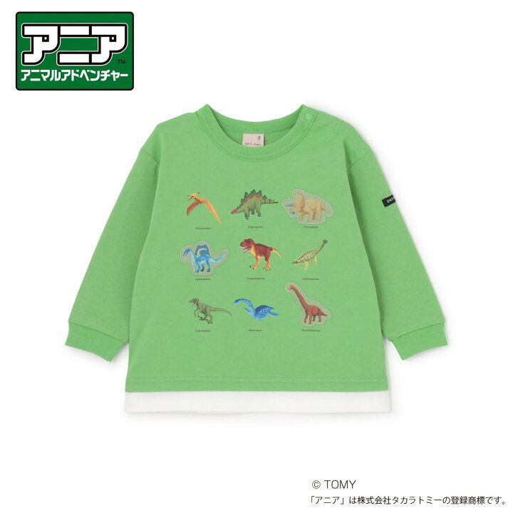 🇯🇵預訂 日本直送🇯🇵Petit Main x Tomica系列三色恐龍動物車車印花假兩件長袖T恤