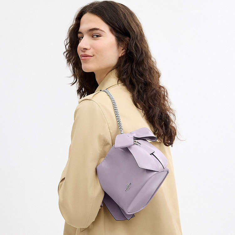 🇺🇸✈️🇨🇦迷人紫嘅Coach 牛皮革可拆卸鏈帶手袋💜現貨