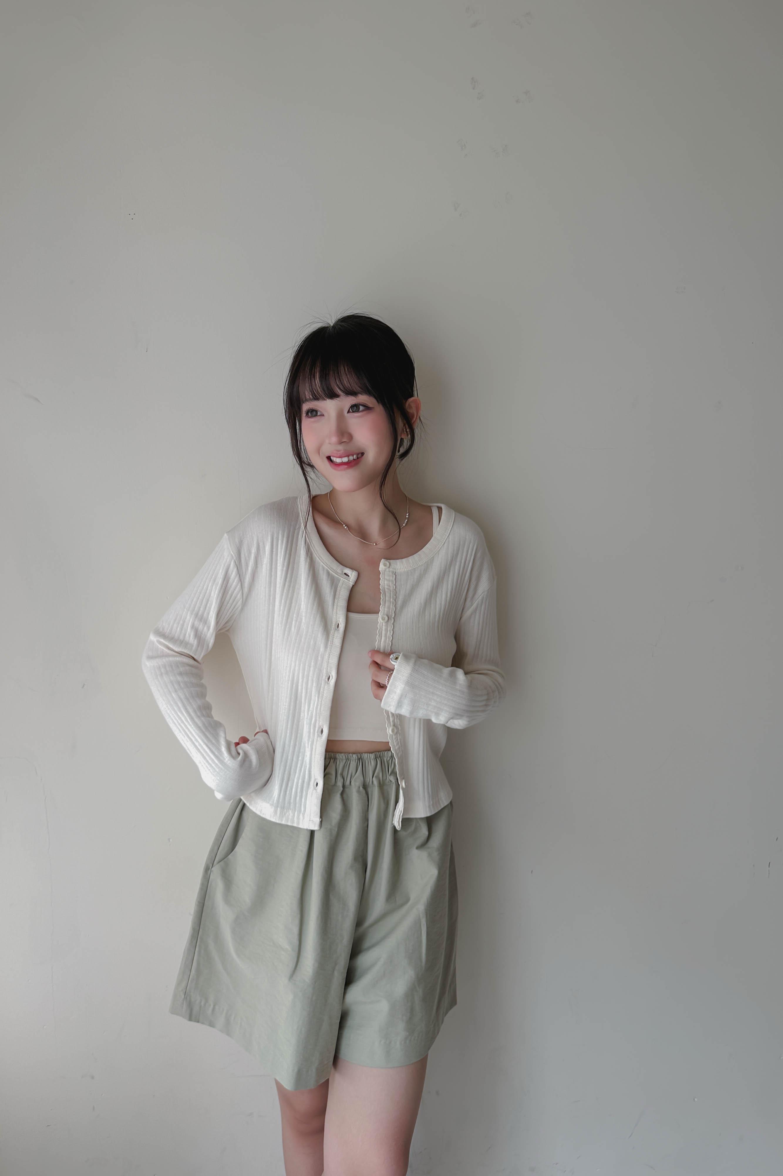 軟綿小花邊2-way上衣 (兩色入)