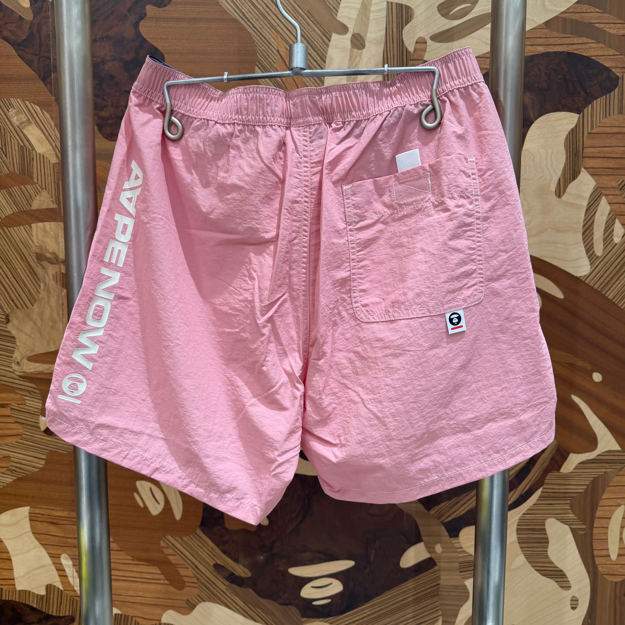 AAPE AAPENOW moonface logo woven shorts (D632)