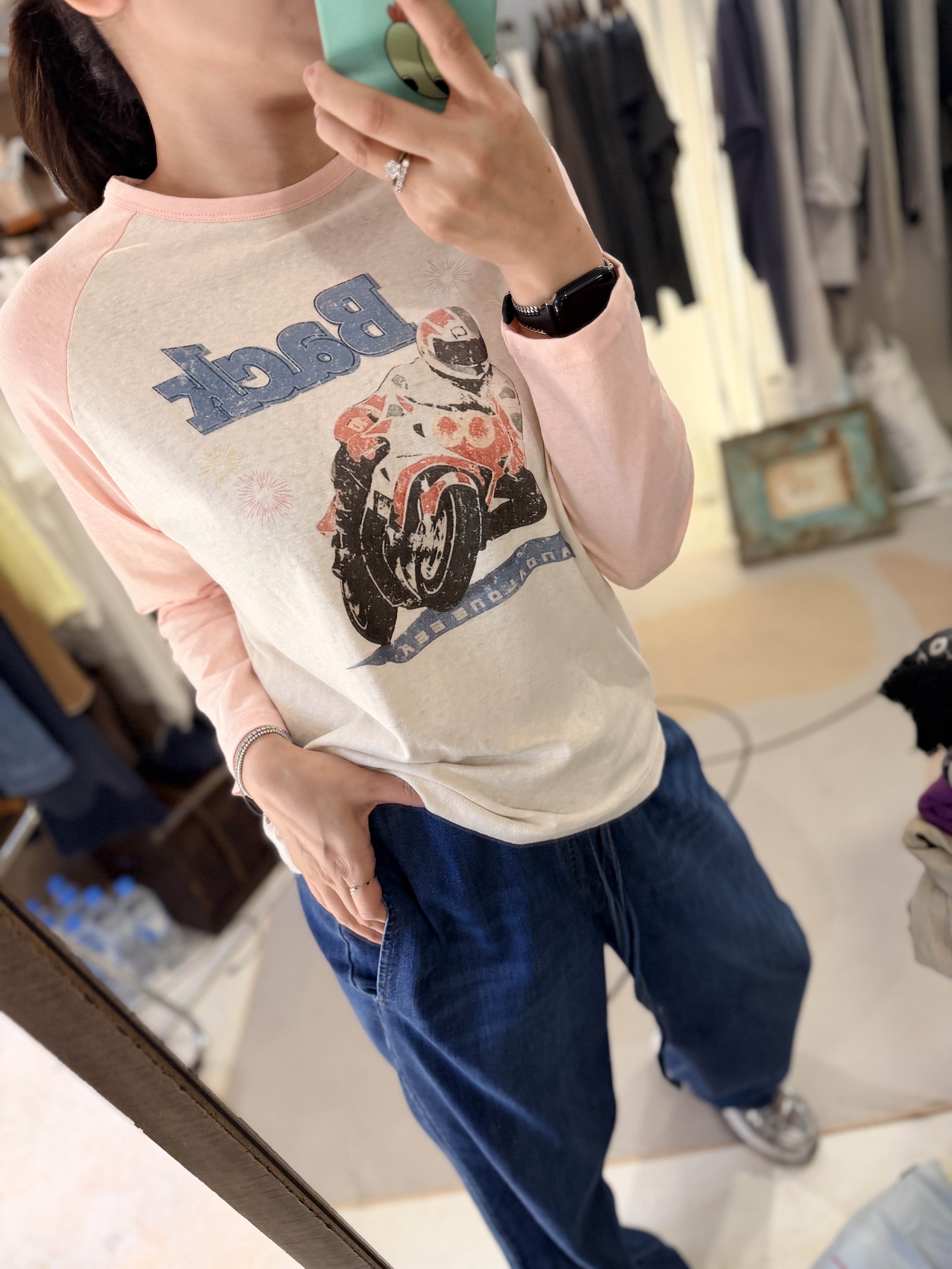 Motorcycle printed vintage tee