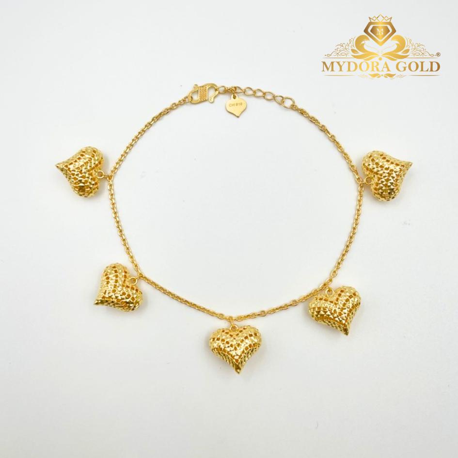 MYDORA Rantai Tangan Sauh + 5 Love Anyaman l EMAS 916/22K