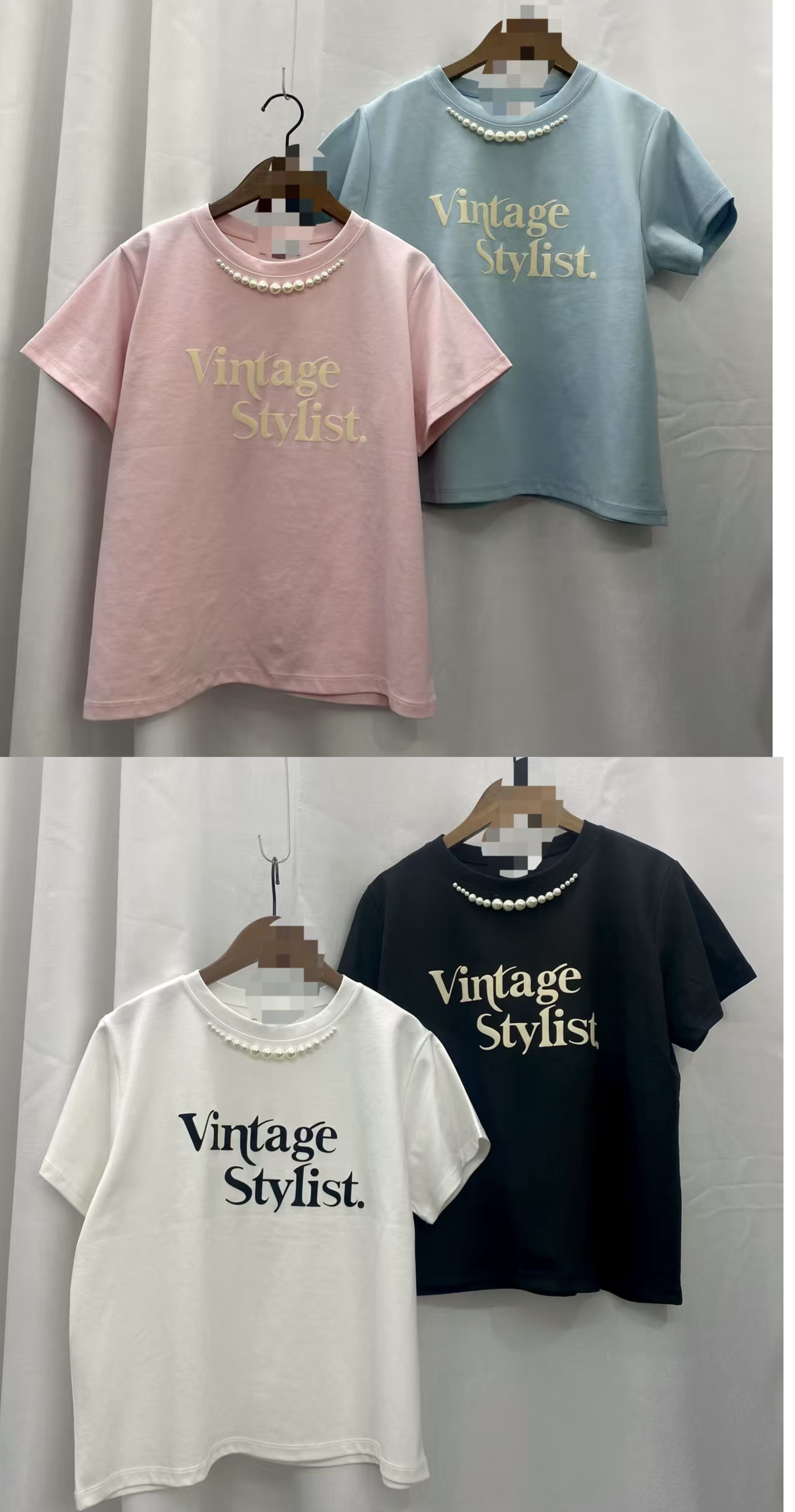 珍珠鏈英文字Tee 