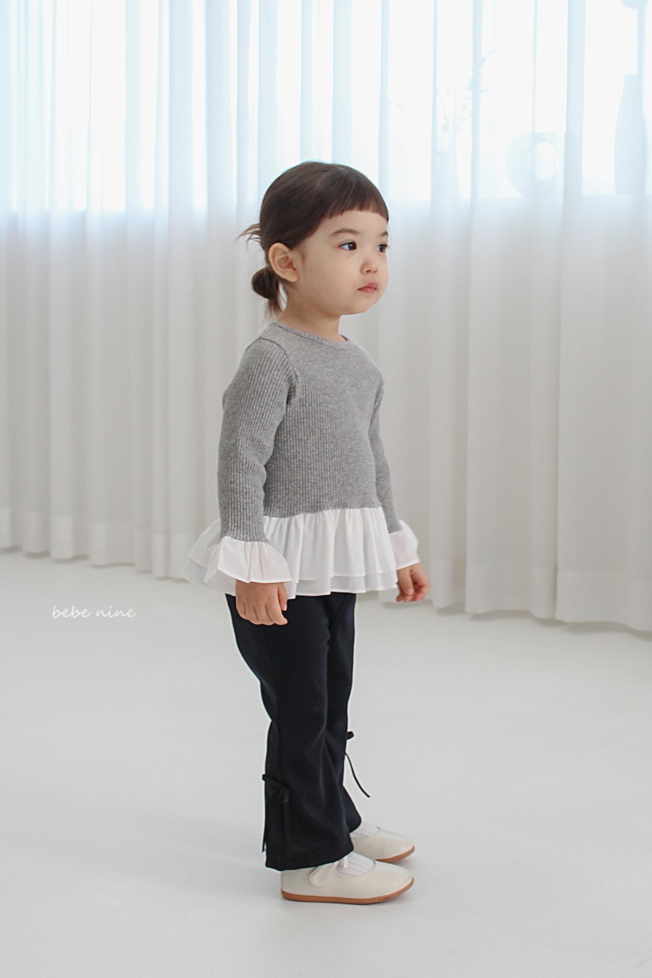 🌸預訂 韓國直送🌸🇰🇷Bebenine三色荷葉花邊下擺長袖上衣