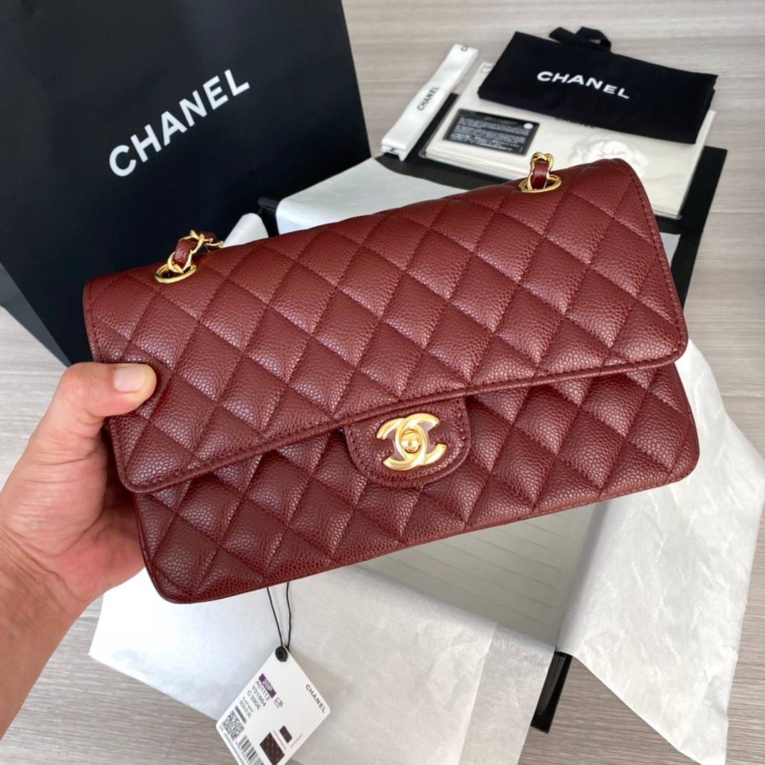 CF枣红金25cm❤️‍🩹 我们家的货出来就是风靡全网 独家正品原厂皮渠道货、荔枝纹银扣出货啦！ 独家渠道货，真正的进口原厂货，正品工艺品质，我们确保所有材料，五金，车线，油边都达到正品百分百的原厂渠道材料，连味道都能一样‼️🔥