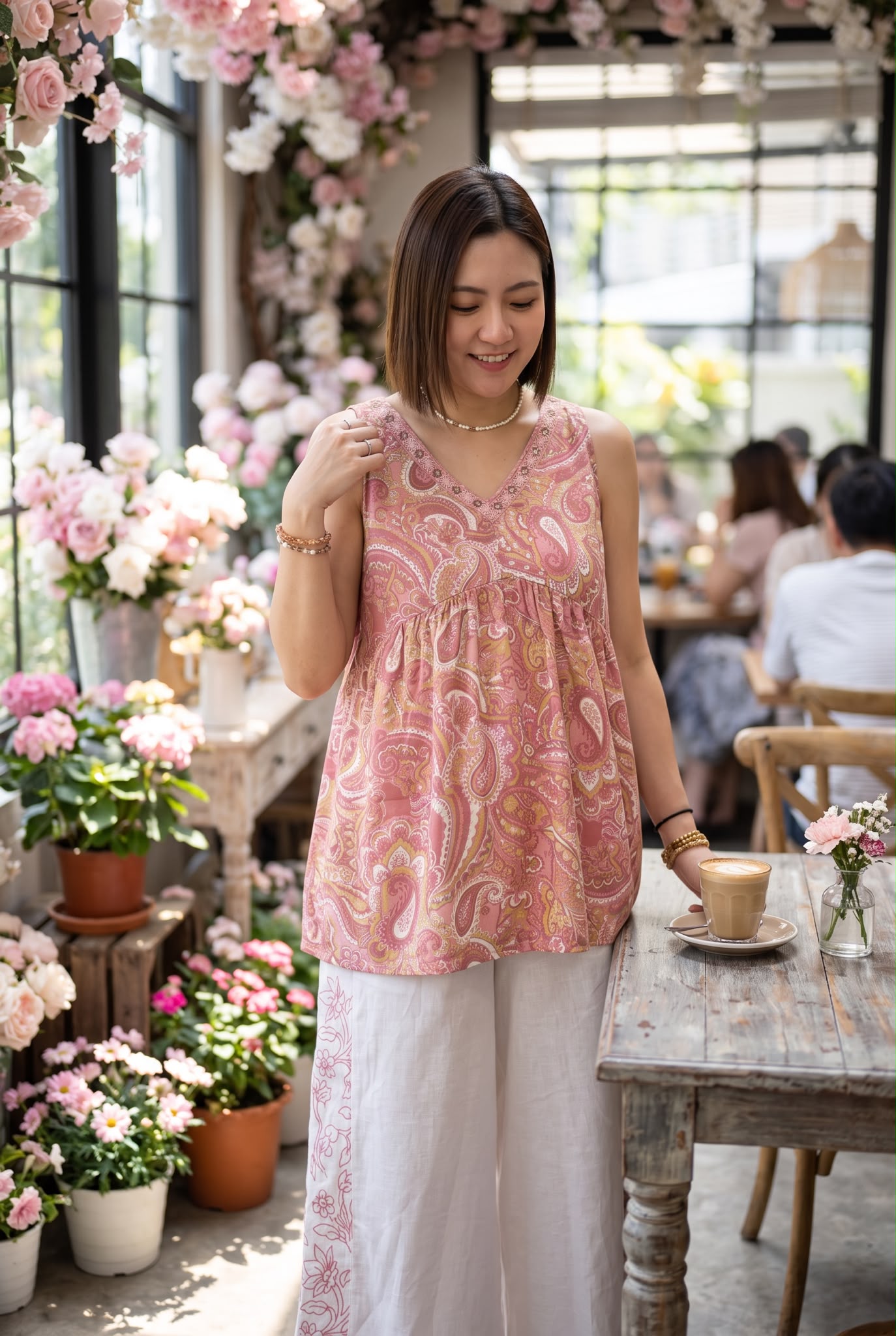 3147 Mix Pink Paisley Top 26"