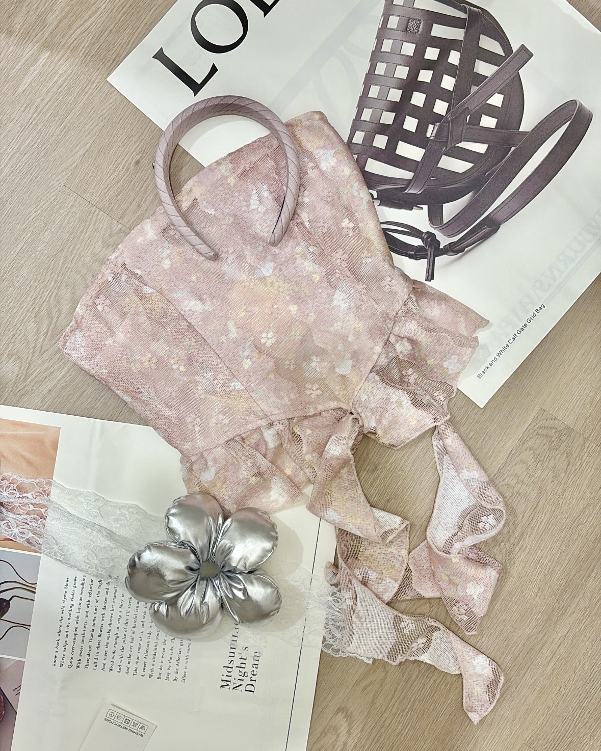 TP307冰纱粉碎花抹胸