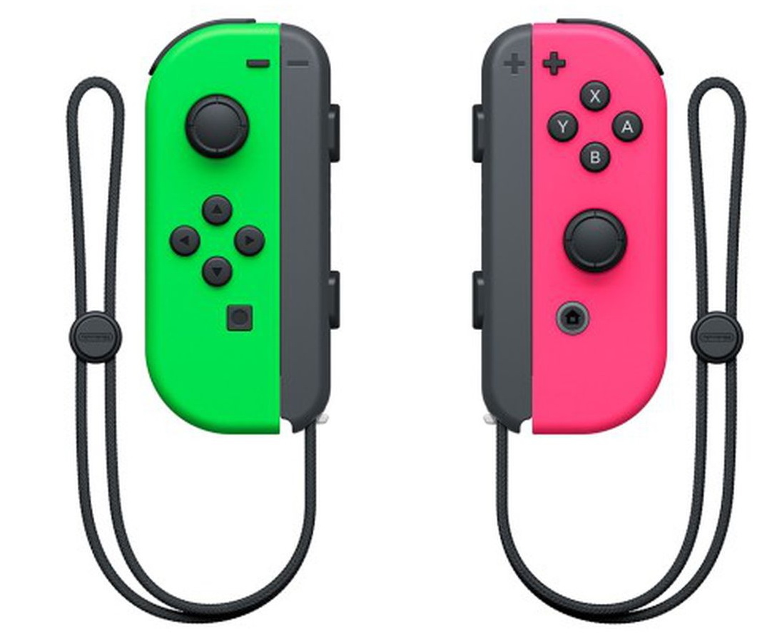 【行貨】Nintendo Switch Joy-Con 控制器 (電光綠色 / 粉紅色 Splatoon Edition) NSW-0099