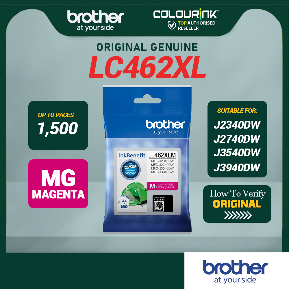Brother LC462XL Cyan Magenta Yellow Black Original Ink Cartridge MFC-J2340DW MFC-J2740DW J3540DW J3940DW LC462 LC462XL