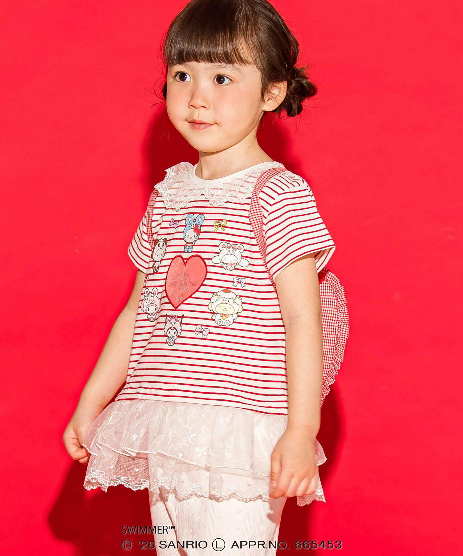 🇯🇵預訂 日本直送🇯🇵Slap Slip x Swimmer x Sanrio系列兩色人物印花荷葉邊愛心背包