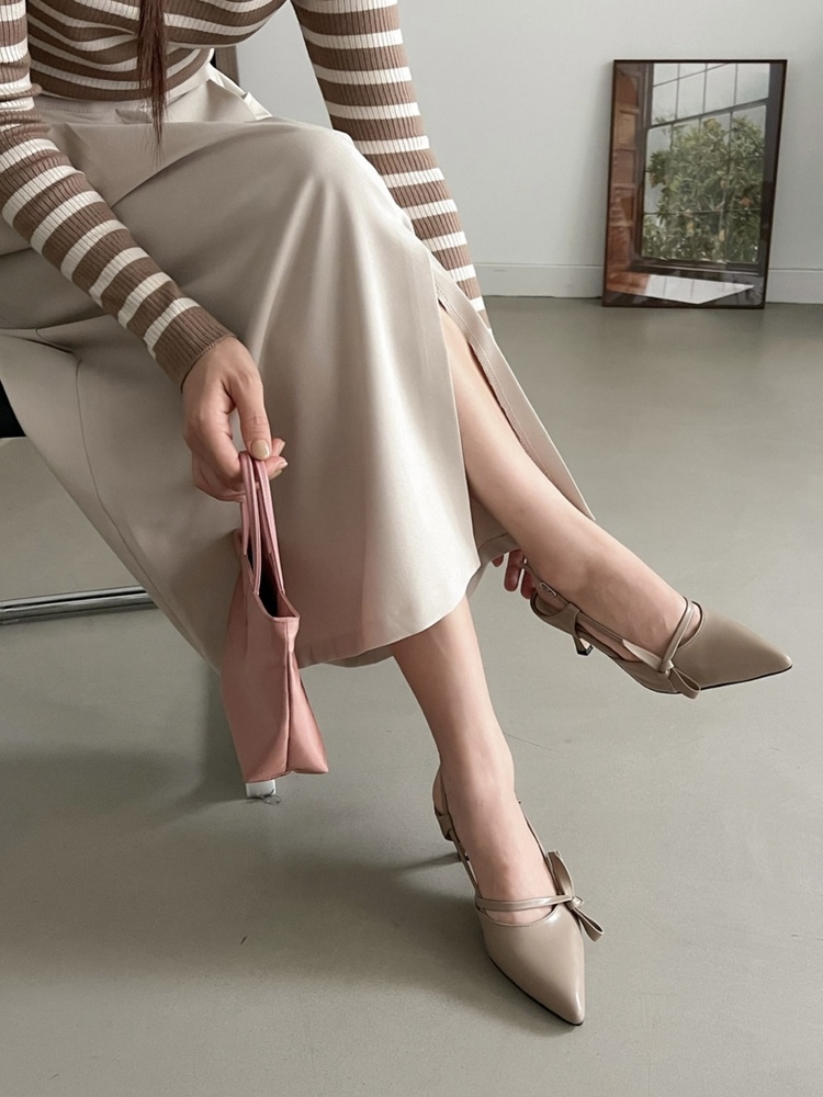 Noeud Front Slingback Heels (3colors)