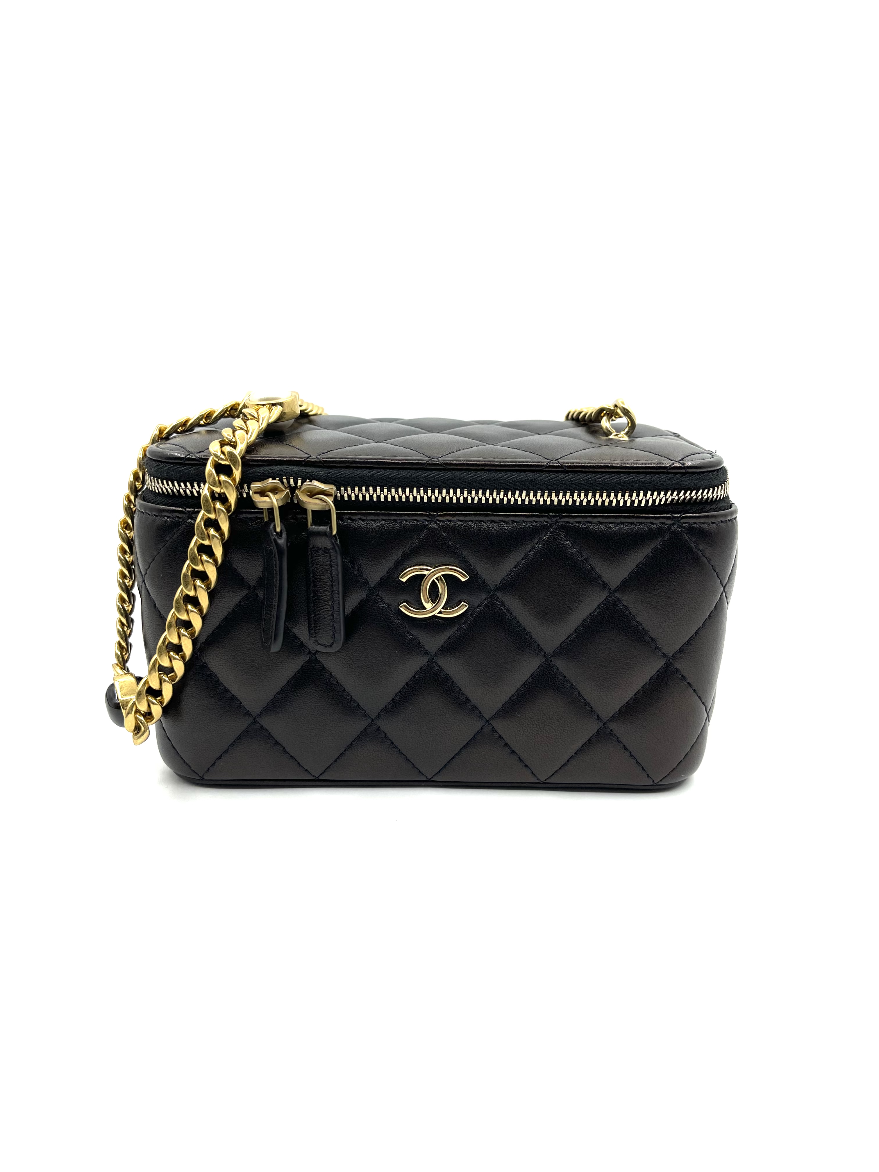 Pre-Owned CHANEL Vanity With Chain / Black / 產品編號：2471901