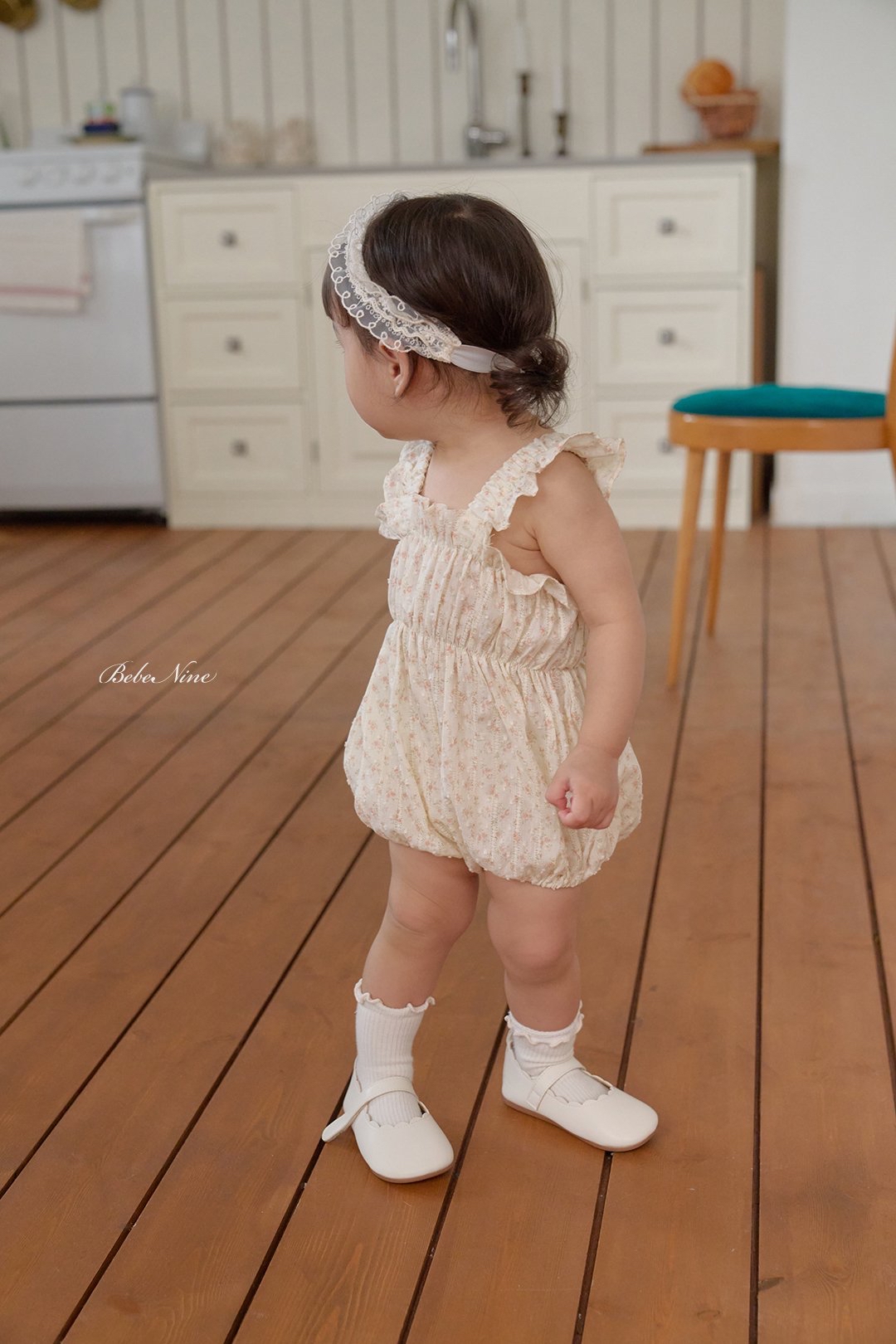 ☀️預訂 韓國直送☀️🇰🇷Bebenine兩色小碎花荷葉邊吊帶包屁衣