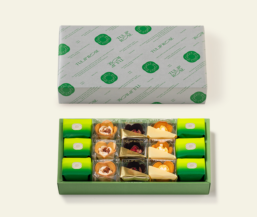 日本 Tulip Rose 大阪限定宇治抹茶鬱金香玫瑰餅禮盒四拼黃油&芝士&朱古力&宇治抹茶 15件（約2週限期，落單後25-26號購買）
