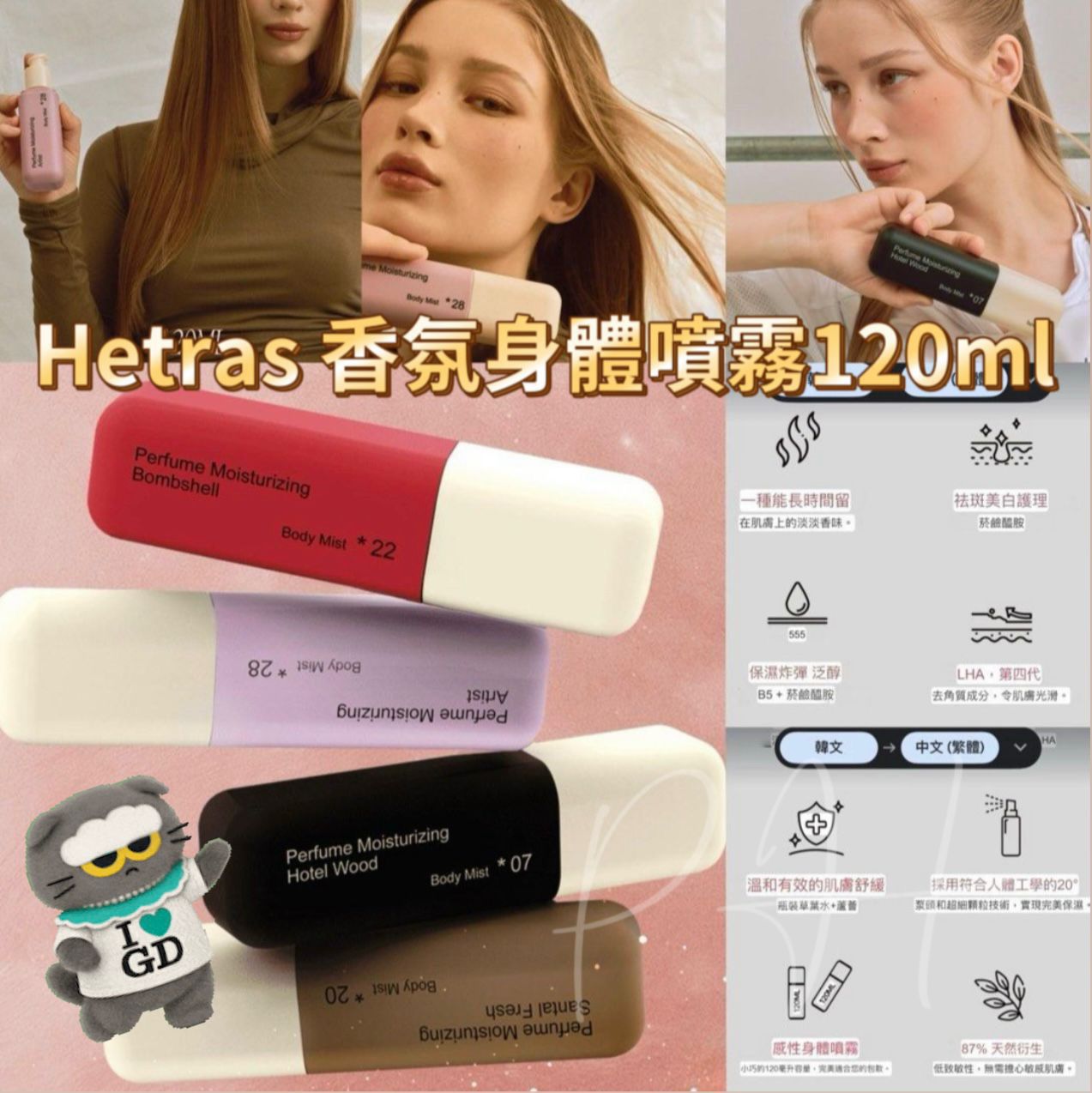 🇰🇷韓國熱賣🆕新品Hetras  Double 香氛身體噴霧120ml