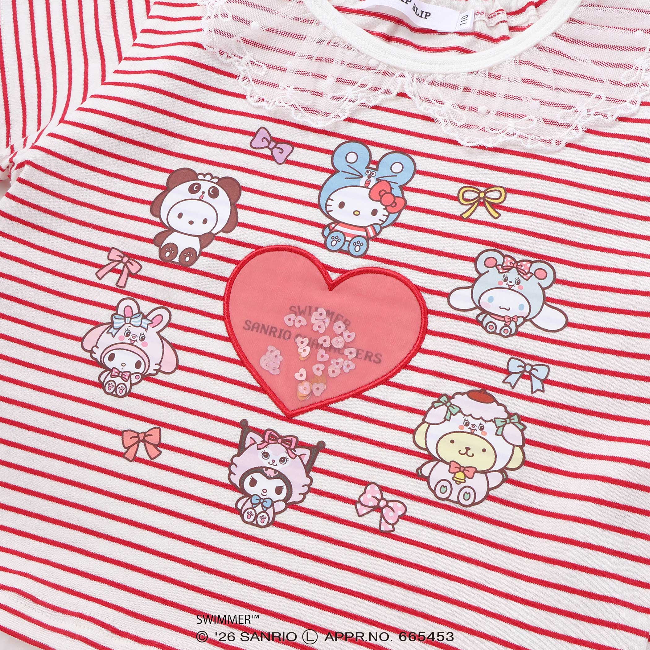 🆕【⭐訂購⭐】🌀 🇯🇵 日本直送 SWIMMER x #SanrioChracters 緞帶蕾絲荷葉邊 剌繡 短袖Tee［2款選］🌀 [ELCA-0271][260428]