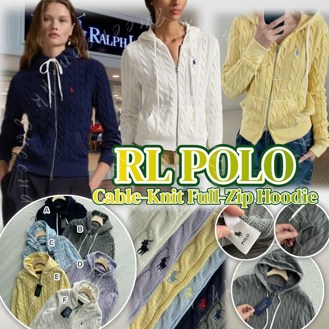 POLO RALPH LAUREN Cable-Knit Full-Zip Hoodie 連帽針織拉鍊冷衫