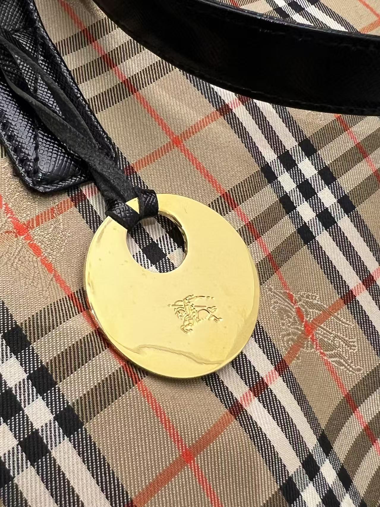 Burberry Vintage Haymarket Check Tote