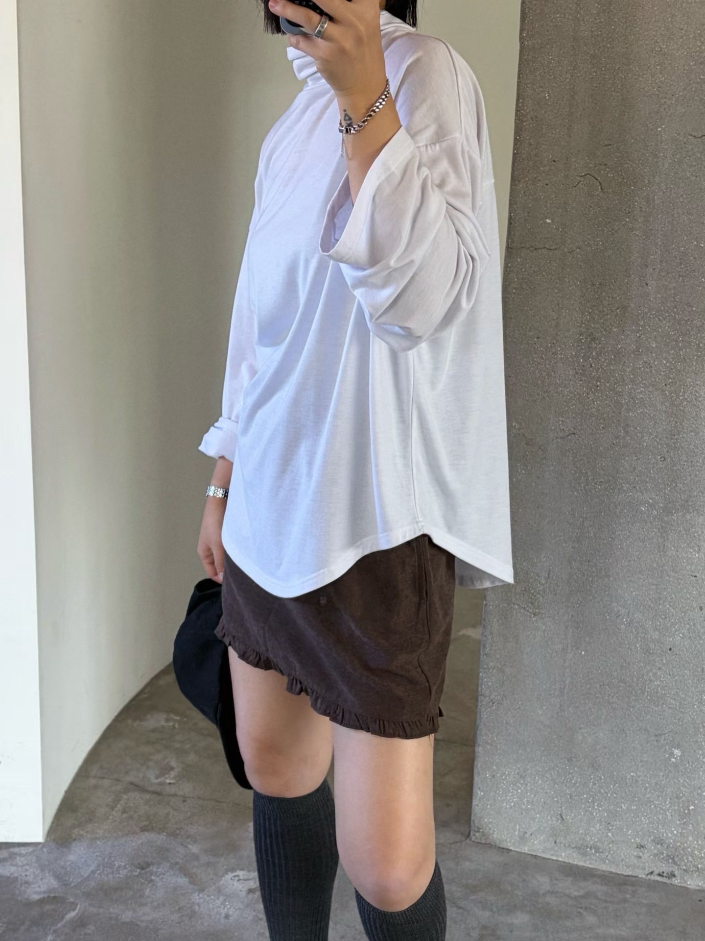 221706 ruffle 猄布短裙