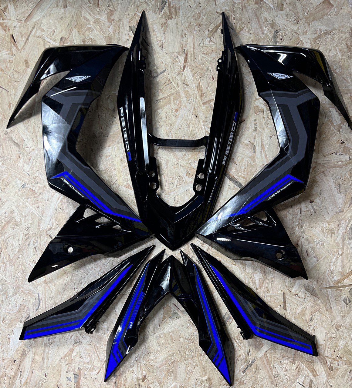 Honda Cover Set RS150 *Hitam Line / Hitam Line Biru Robot / Hijau Lumut 