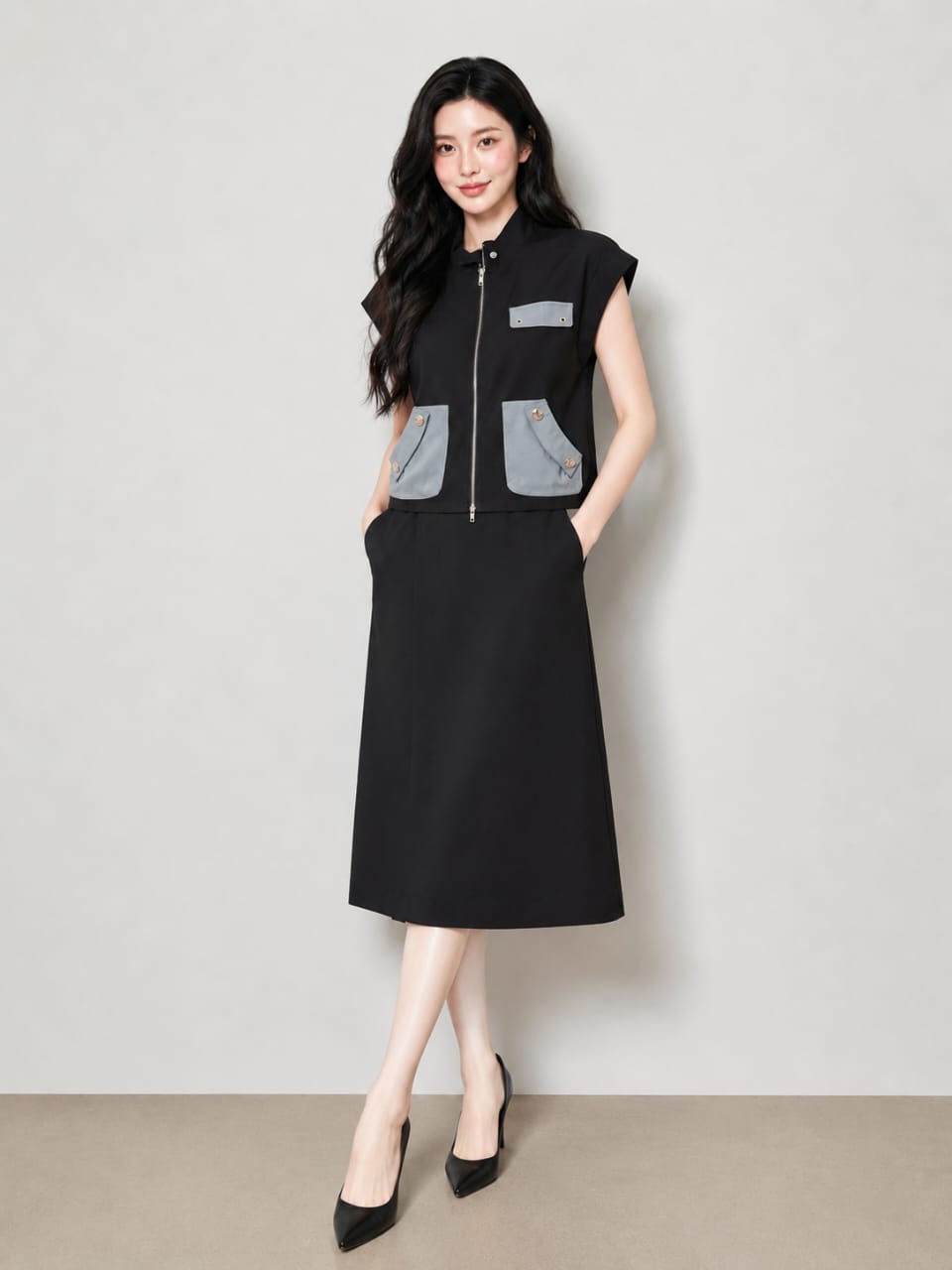 3319-1 Urban Utility Contrast Pocket Vest