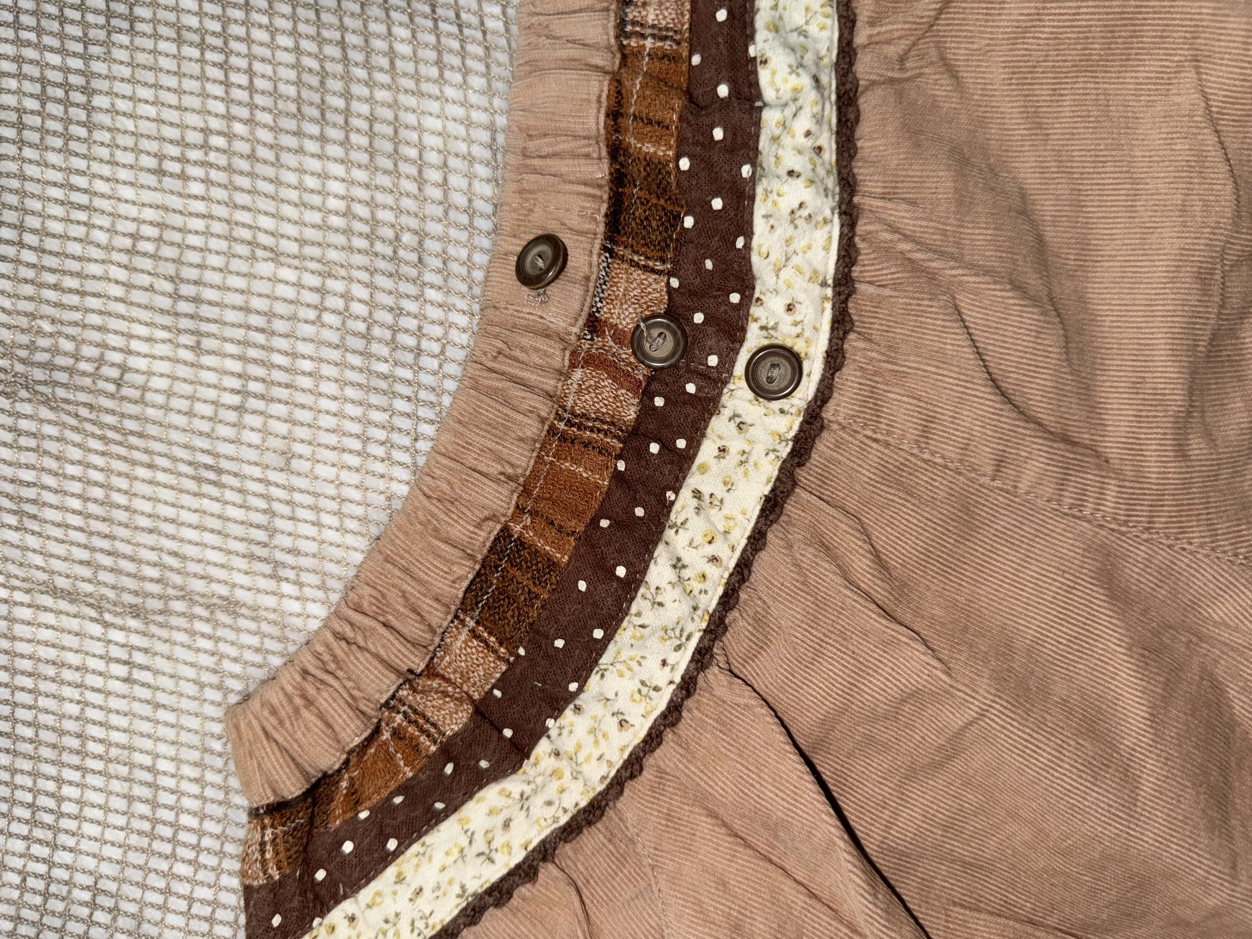 Mori-Kei Pattern-Splice Bubble Shorts