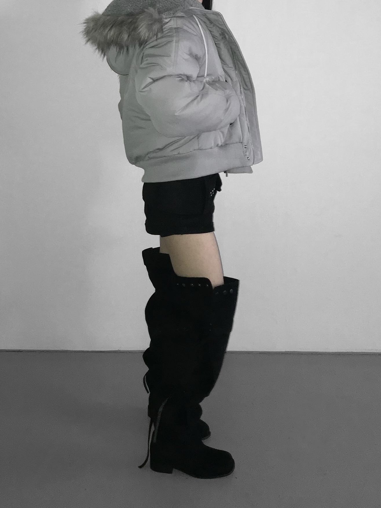 Suede Buckle Long High Boots