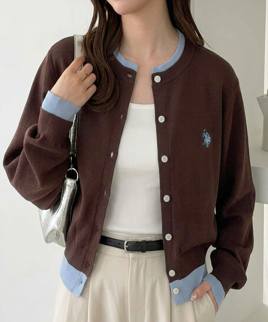 日本直送 限時特價優惠中  人氣聯名預訂： GeeRA x [U.S. POLO ASSN.] 拼色層次針織外套