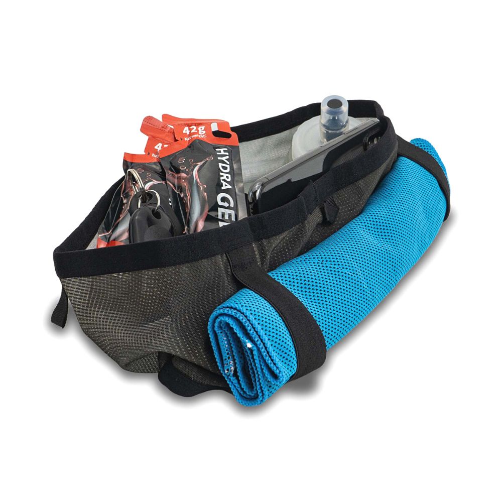 "STARDUST"網質彈性超透氣貼身跑步腰帶腰包( 灰黑色)