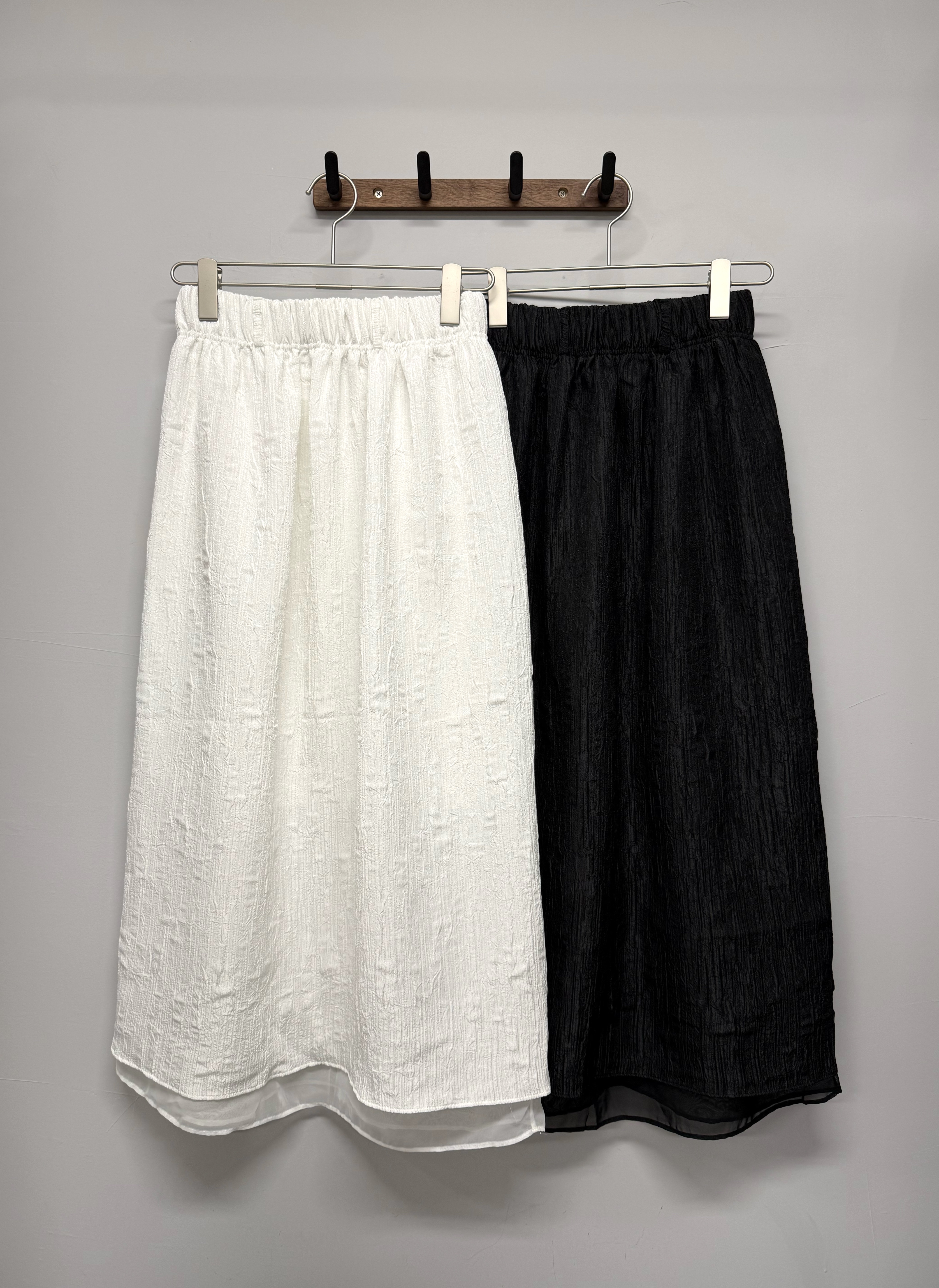 Textured Crinkle Midi Skirt #sk48