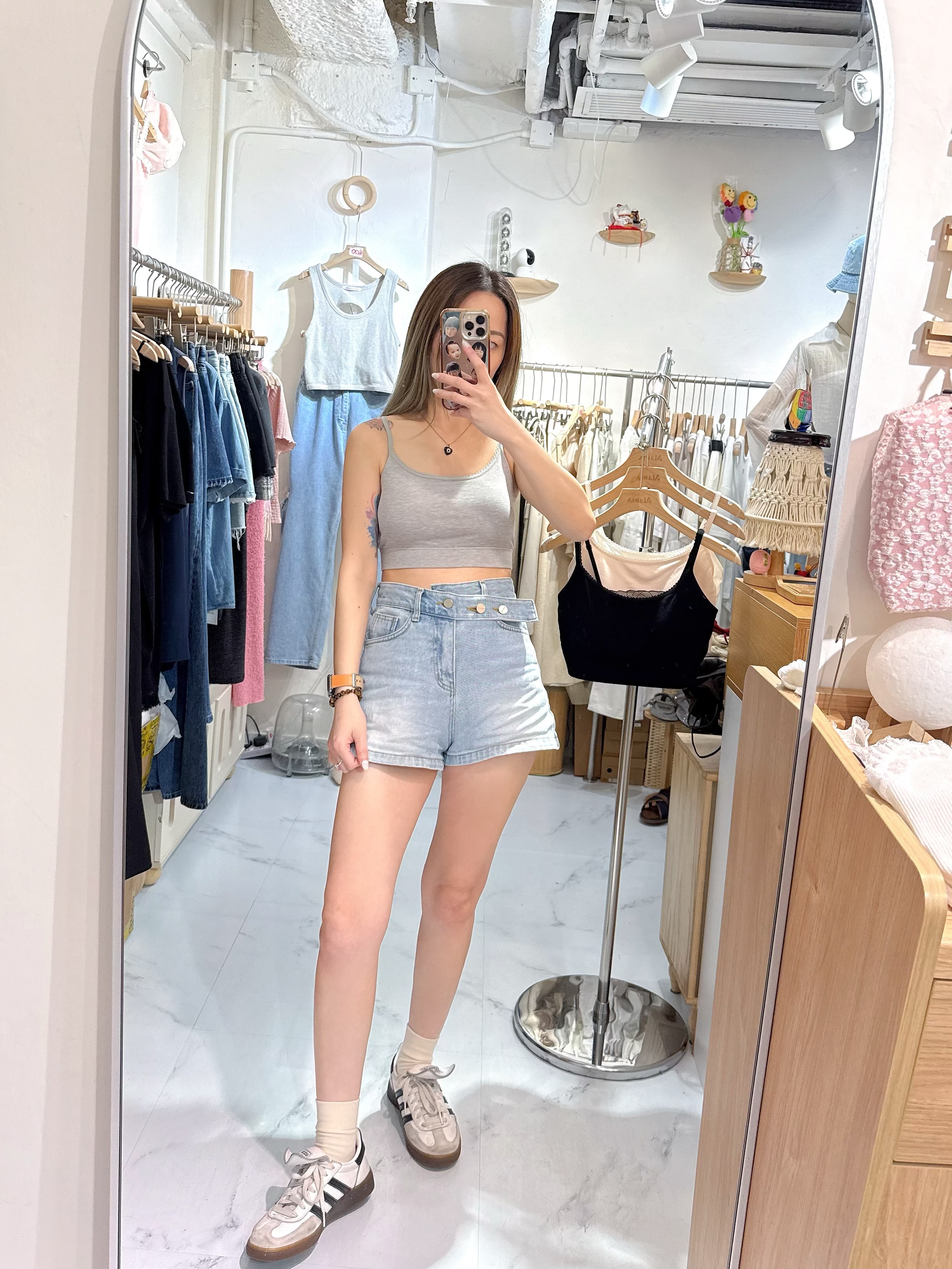 後lace短bra top