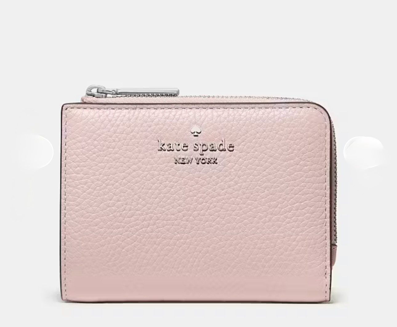 ✈️🇺🇸🇨🇦溫柔感十足嘅粉紅色荔枝皮Kate Spade ♠️ New York outlet 短銀包👛現貨💝💝