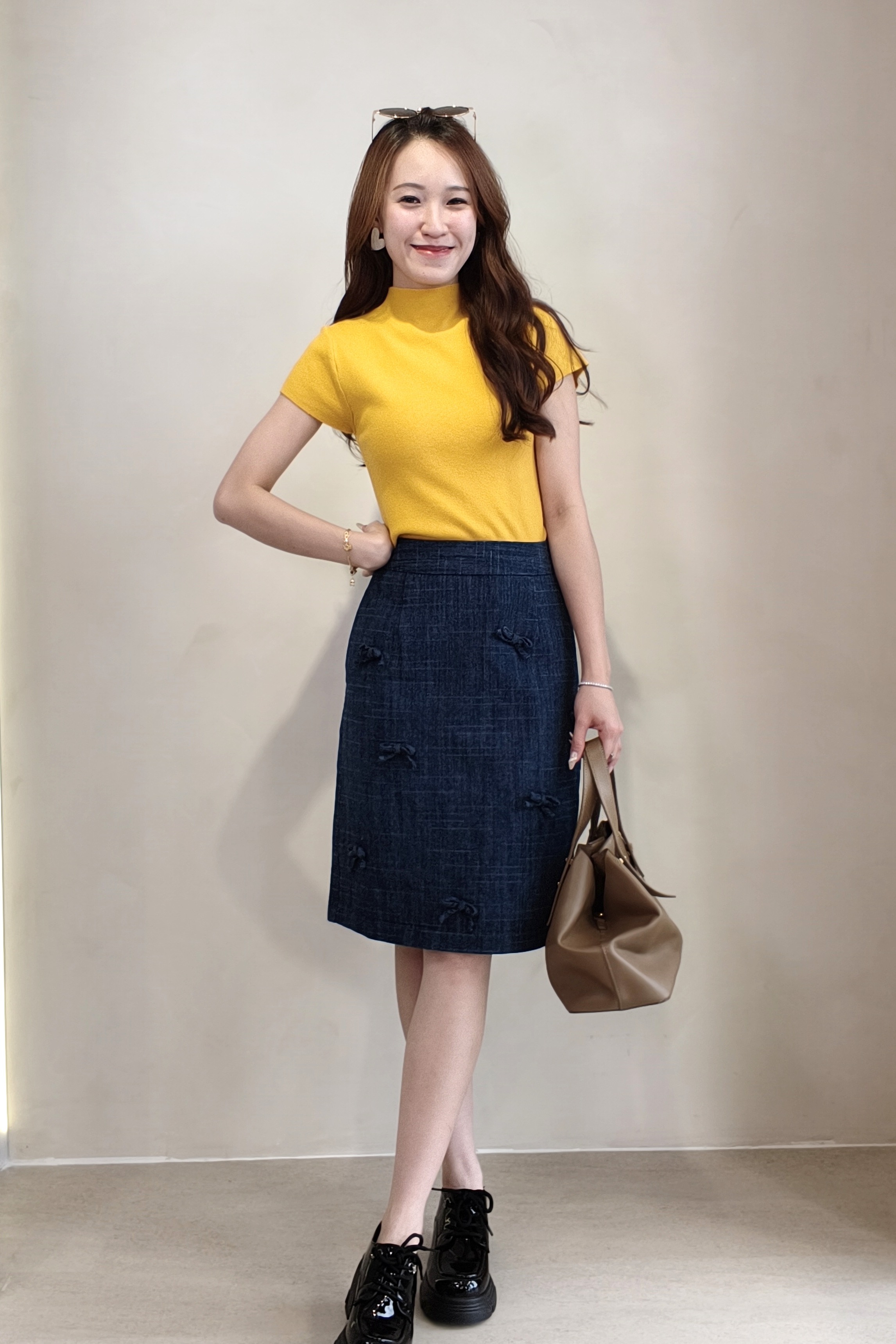 307321 Golden Aura Mock Neck Knit Top