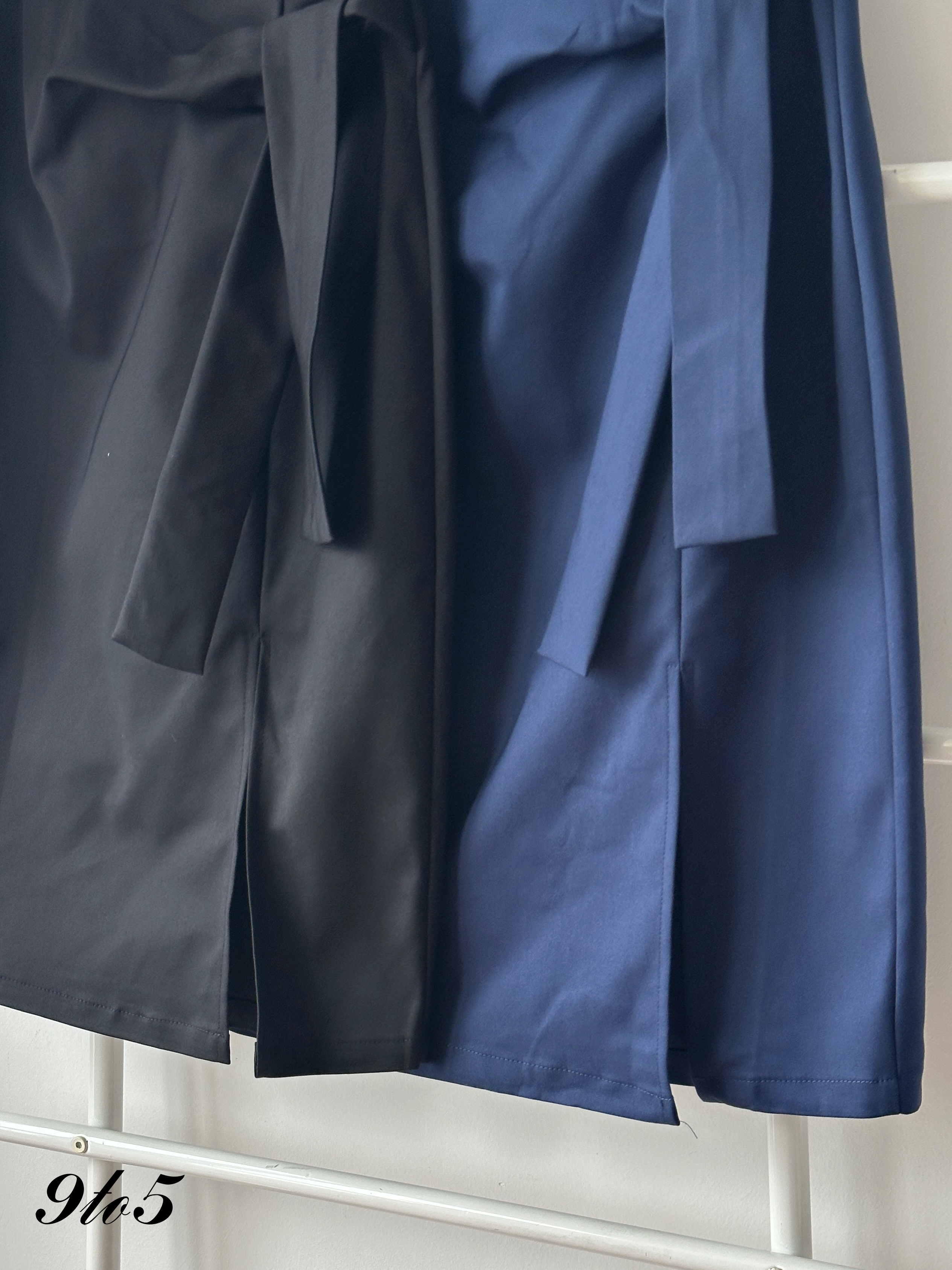 S1978 Side-tie Pencil Skirt - Black & Blue