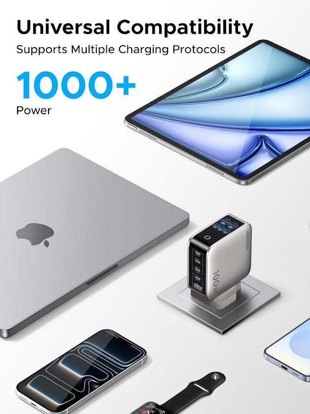 uGreen 100w USB-C 充電器，Nexode Pro 5 連接埠 GaN 快速充電器 X773