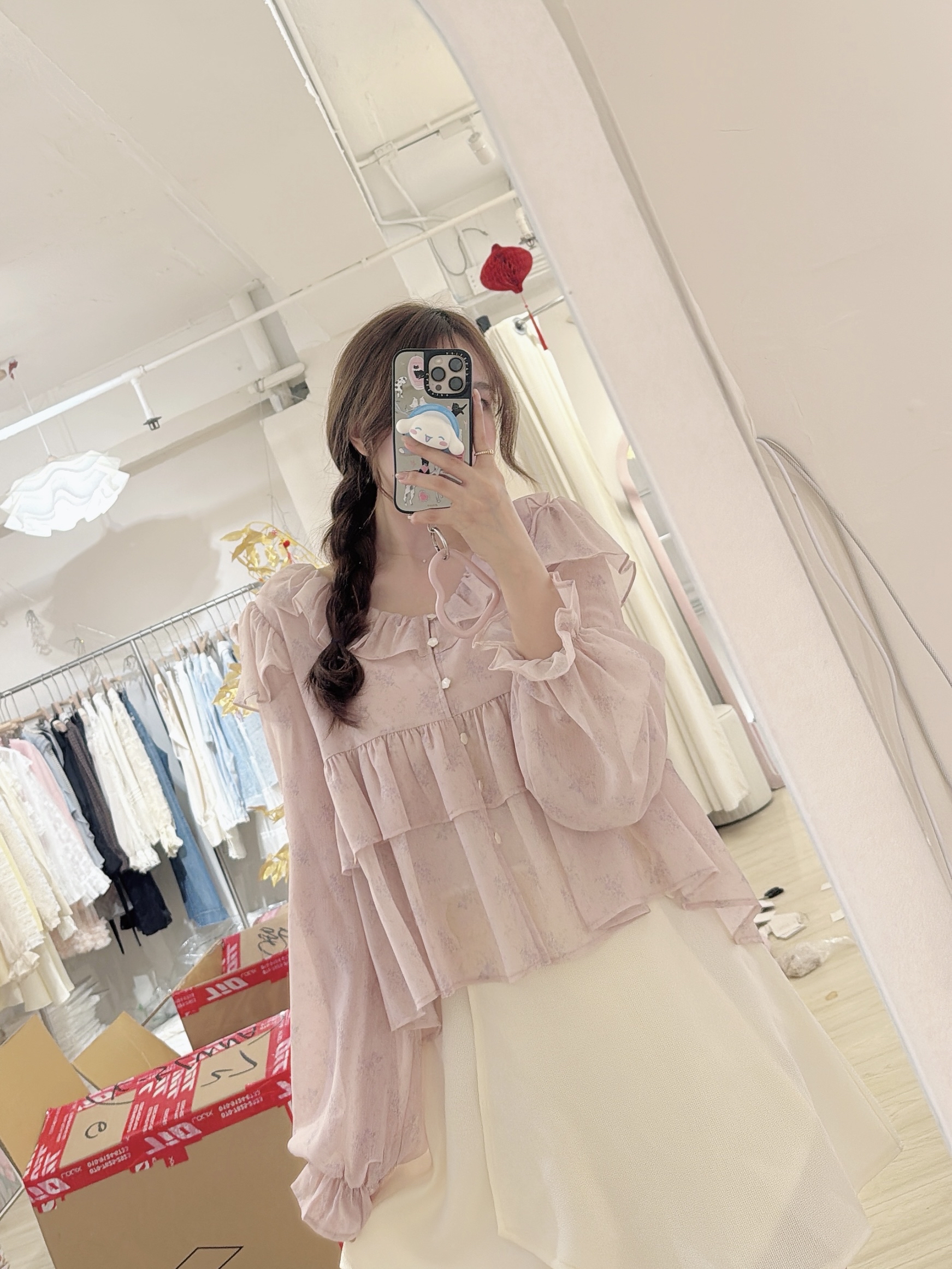 Spring Floral Ruffle Blouse