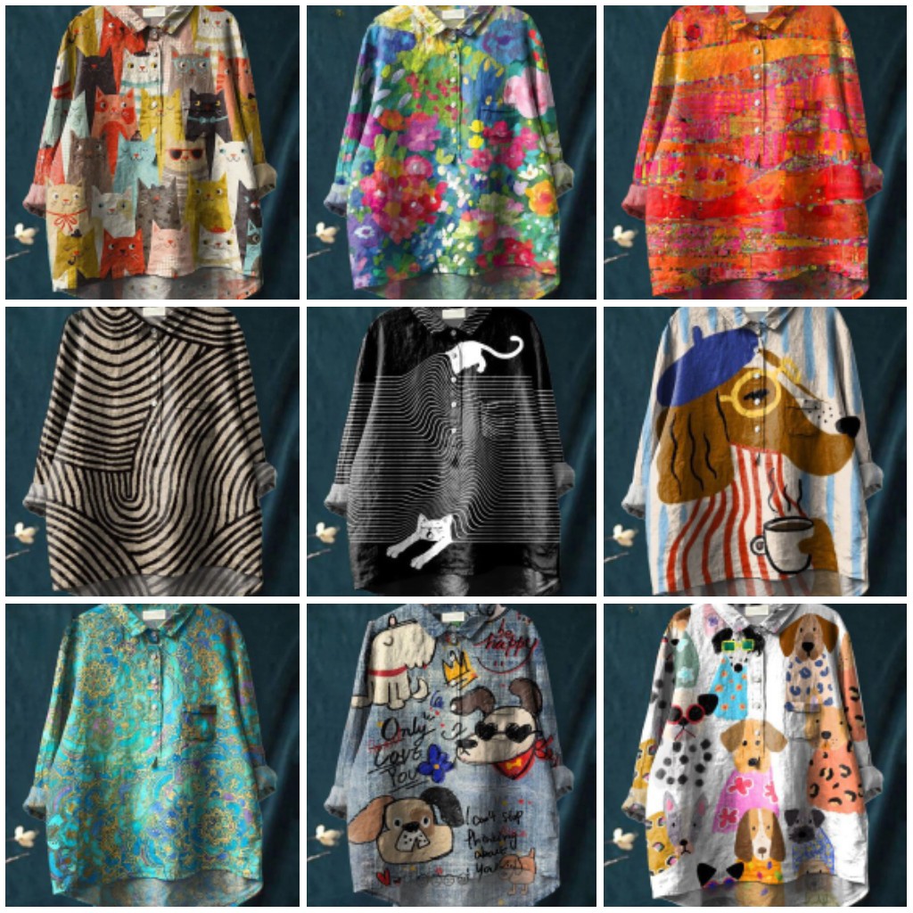 多款選擇/$88件。2件起$78件。✨亞馬遜外貿款｜藝術印花棉麻襯衫呢款主打「設計感＋舒適感」💯