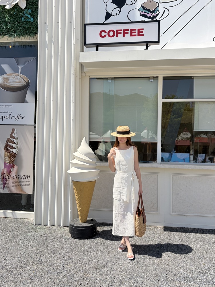 Boat Neck Layered Dress (Ivory)