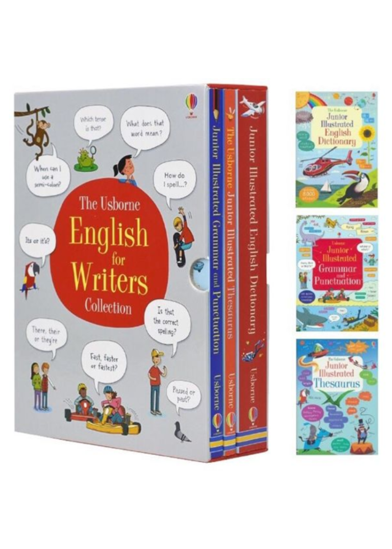 Usborne English for writers Collection 3 books | Junior Illustrated Grammar Punctuation| Junior Illustrated English Dictionary | Junior Illustrated Thesaurus | 全彩插圖英文詞典字典 1套3本  |U02 