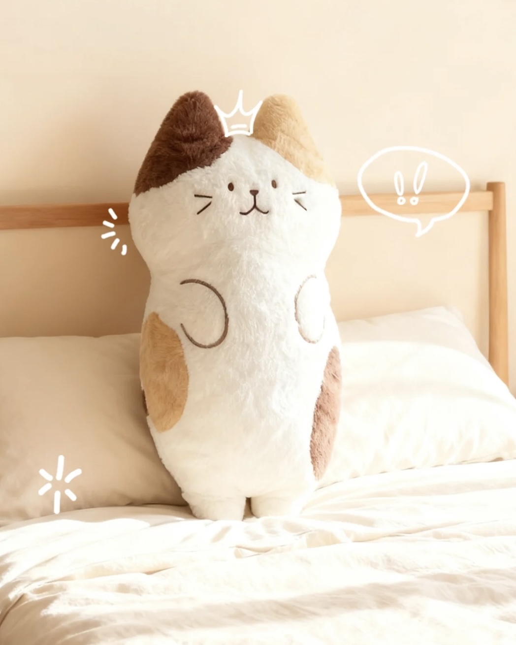 療癒系呆萌三花貓抱枕