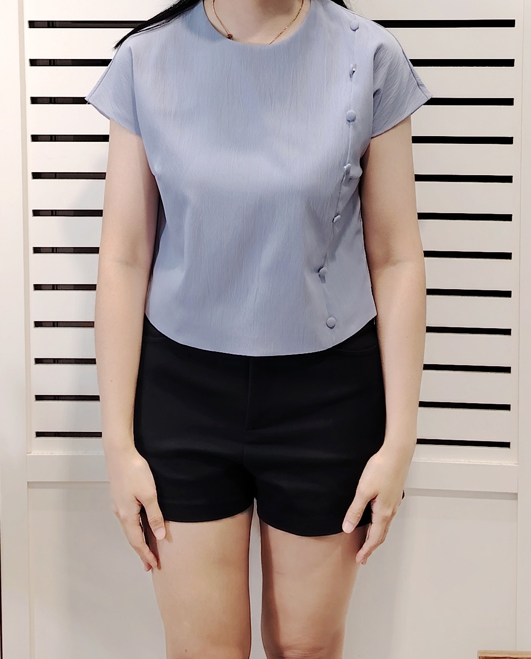 25008 Solid Over Shoulder Blouse